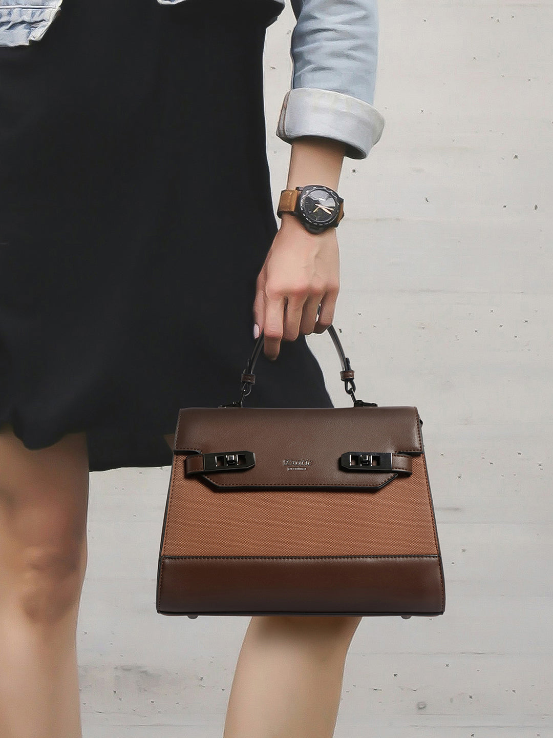 Exotic Dualtone Textured Handbag