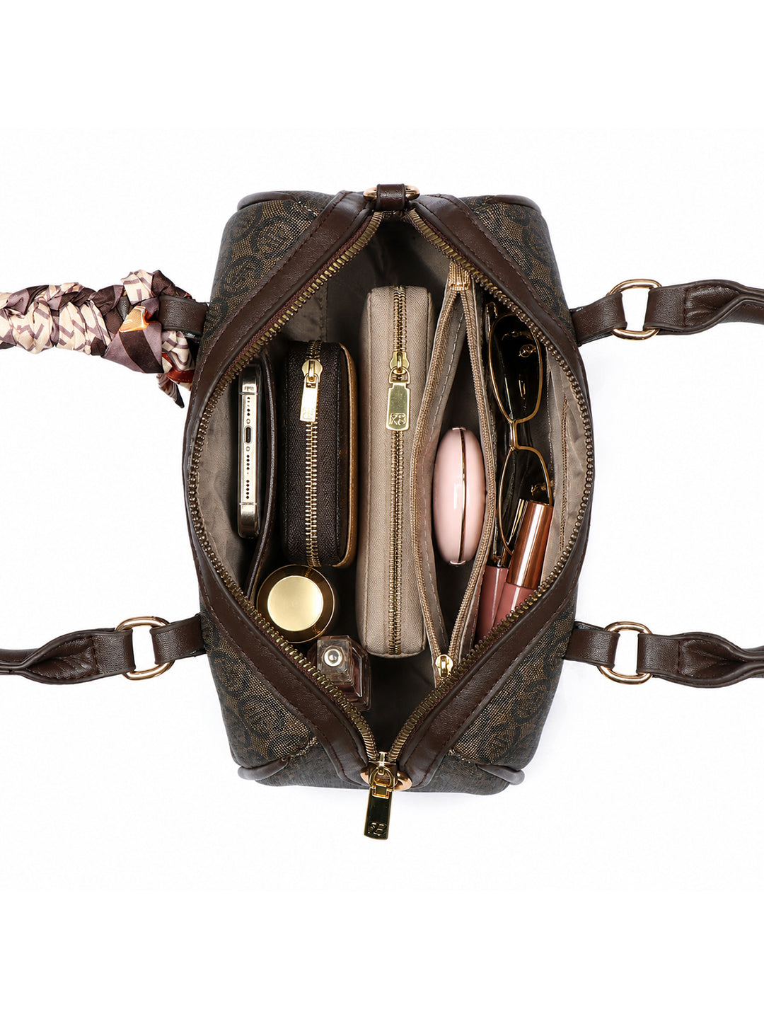 Exotic Monogram Pattern Top Handheld Handbag