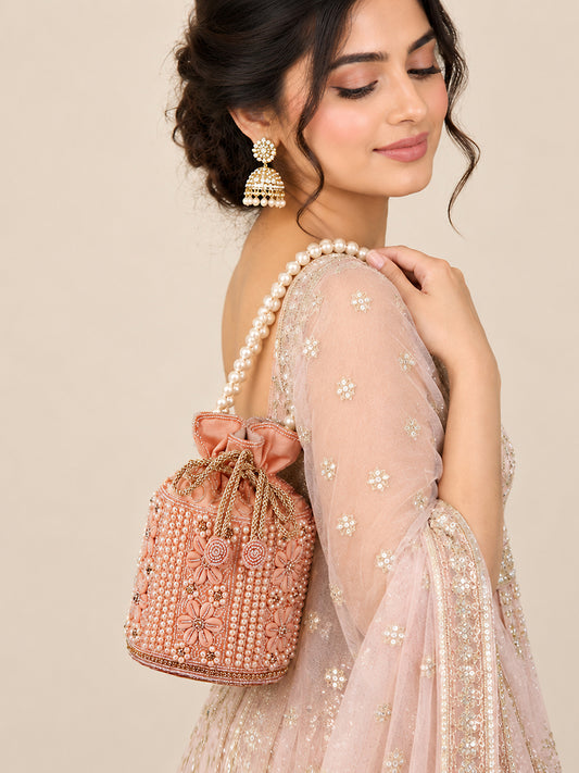 EXOTIC Zolara Pearl Embellished Potli Bag for Women