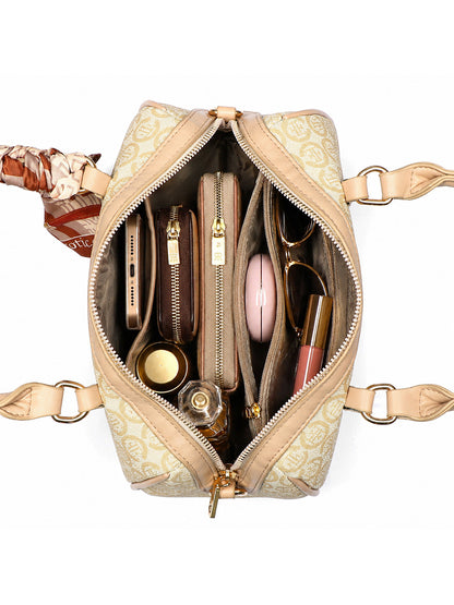 Exotic Monogram Pattern Top Handheld Handbag