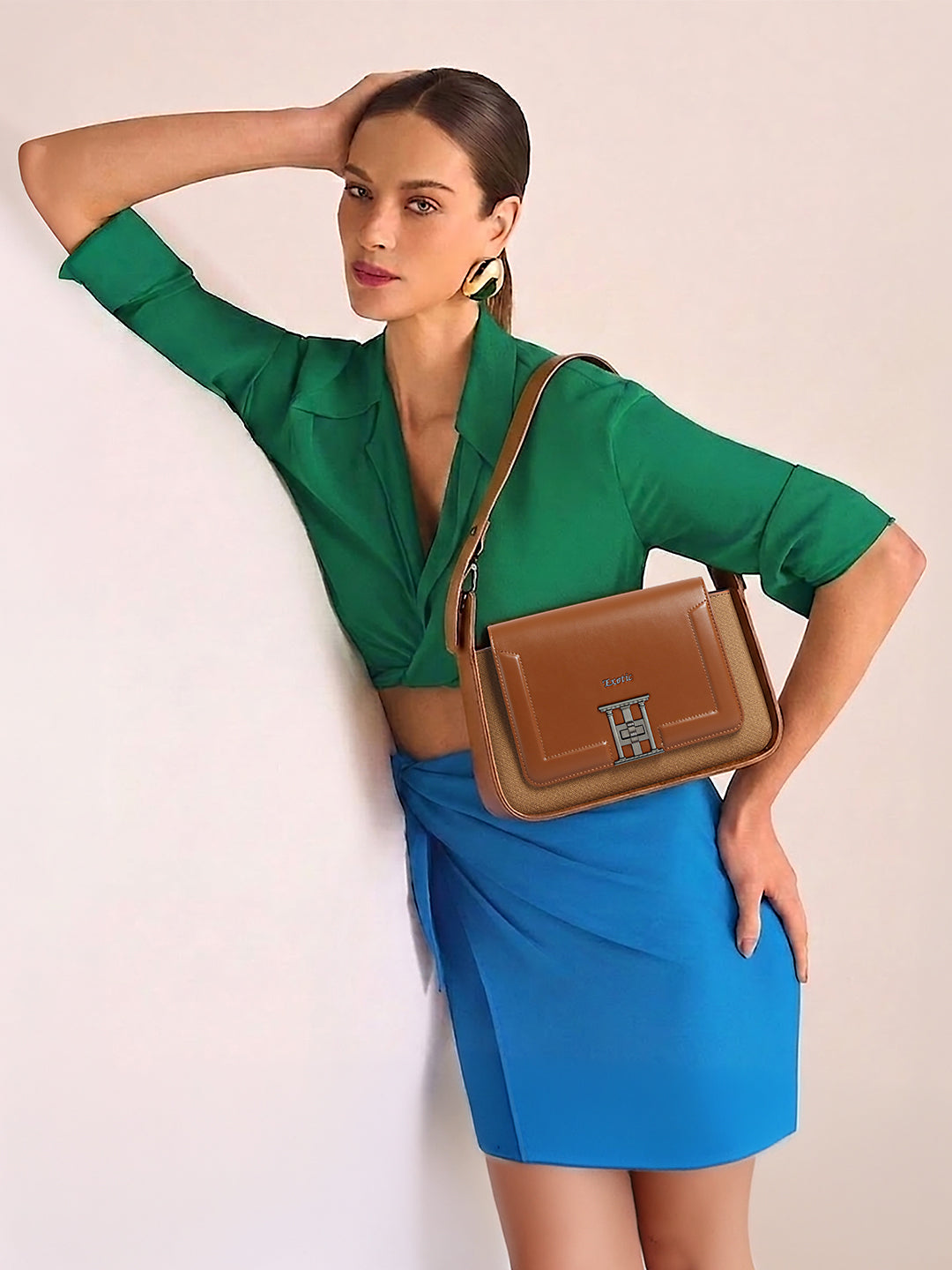 Exotic Ravelle Structured Shoulder Bag for Women