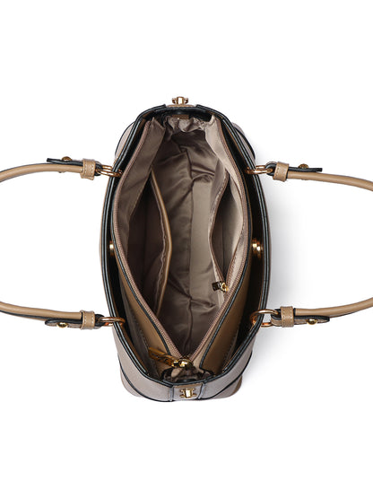 Exotic Caramel Edge Structured Handbag