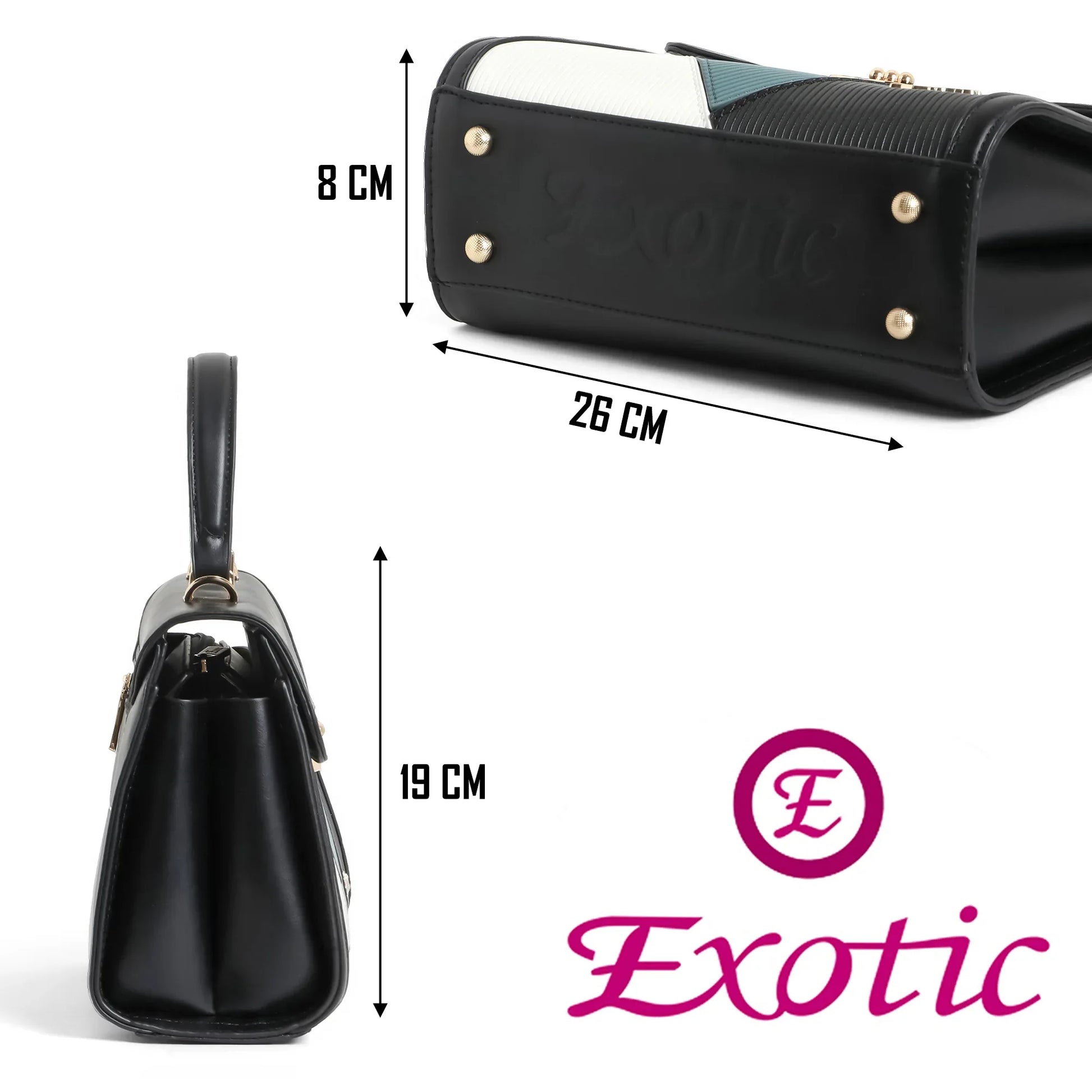 Exotic Elegant Tri-Tone Structured Handbag - exoticstore