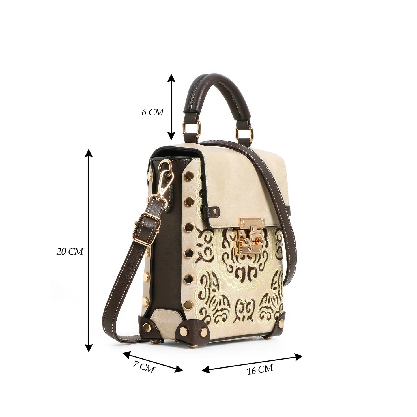 EXOTIC® Grace Luxe Mini Crossbody Bag | Elegant Women’s Handbag with Gold Handle - exoticstore