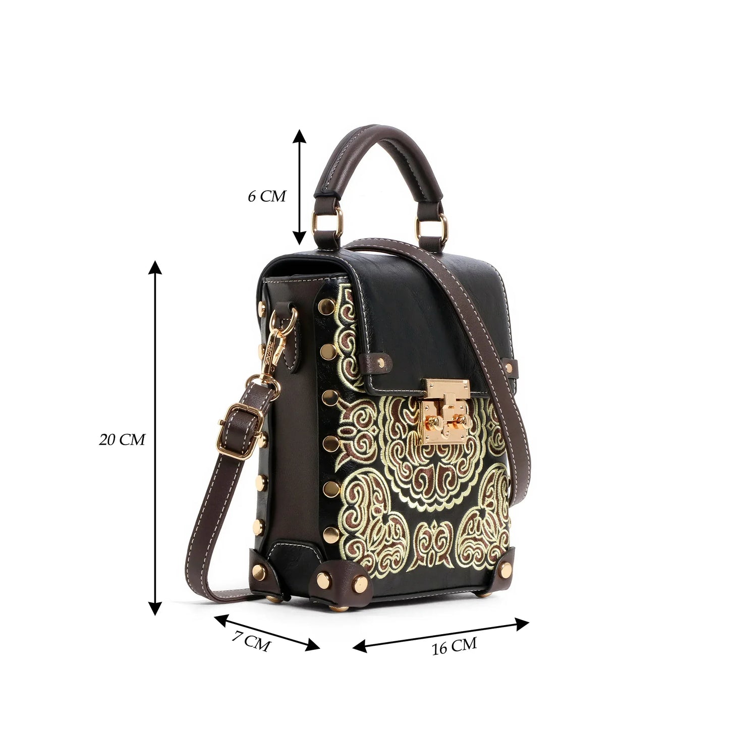 EXOTIC® Grace Luxe Mini Crossbody Bag | Elegant Women’s Handbag with Gold Handle - exoticstore