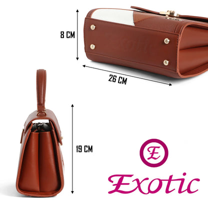 Exotic Elegant Tri-Tone Structured Handbag - exoticstore