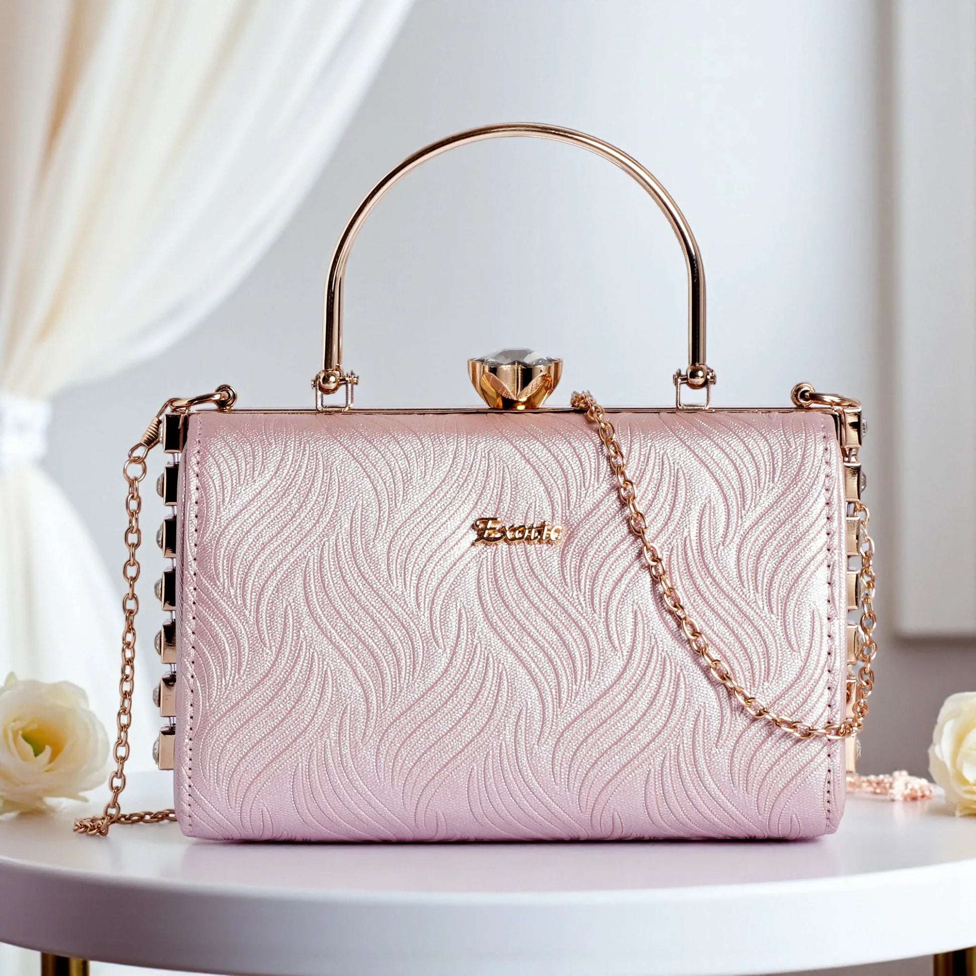 Exotic Premium Crystal Charm Sling Bag with Detachable Chain Handel Gift for Women | Clutch for Women.