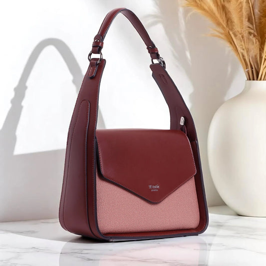 Exotic Textured Flap Closure Hand Bag.