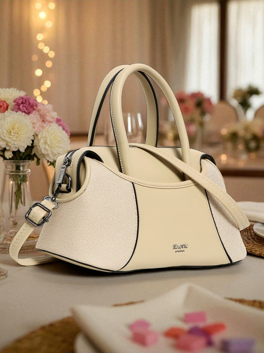 Exotic Stylish Smart & Sophisticated Ladies  Hand & Sling Bag (Beige)