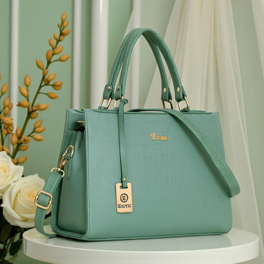 Exotic® Grace Croco Textured Signature Handbag - exoticstore