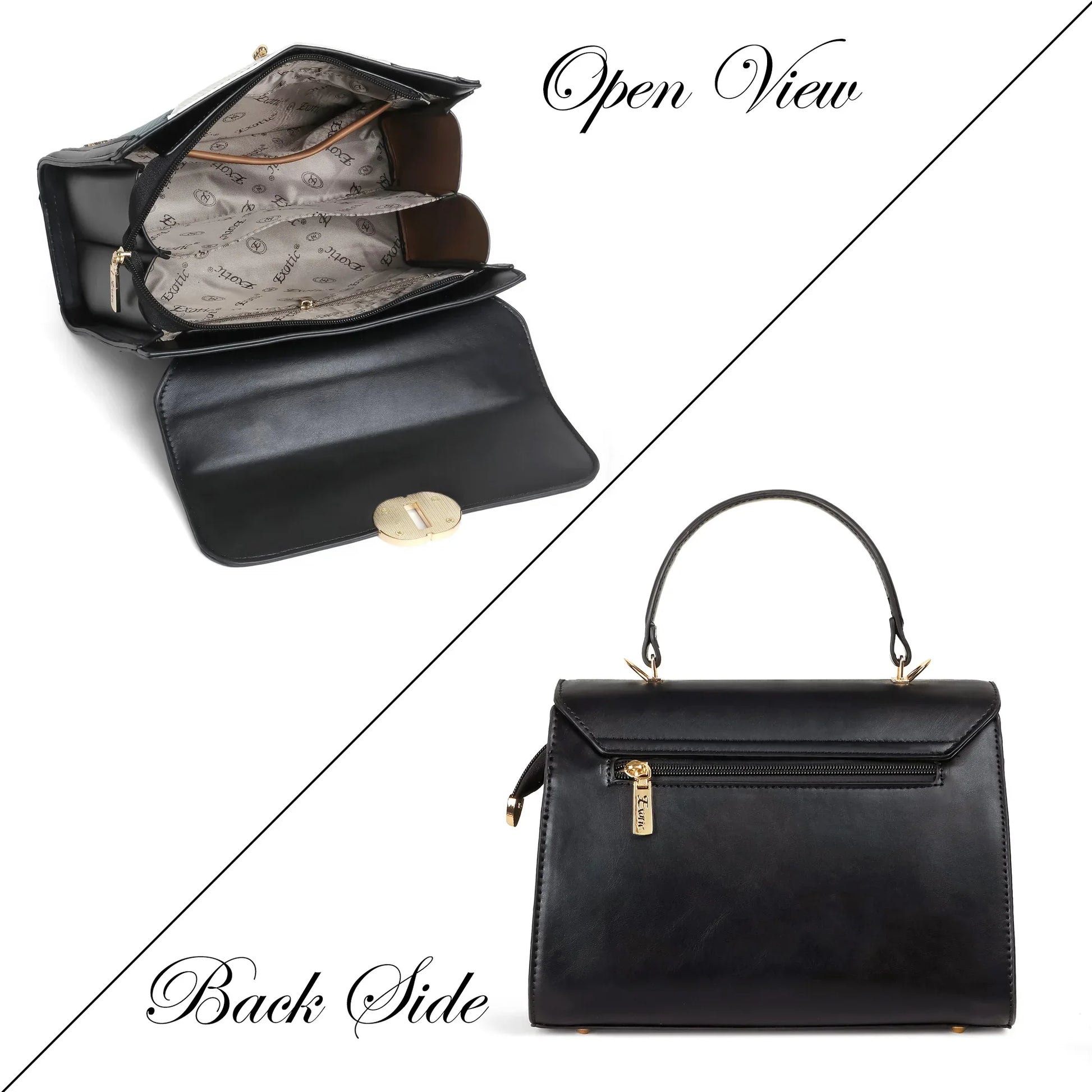 Exotic Elegant Tri-Tone Structured Handbag - exoticstore