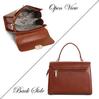 Exotic Elegant Tri-Tone Structured Handbag - exoticstore