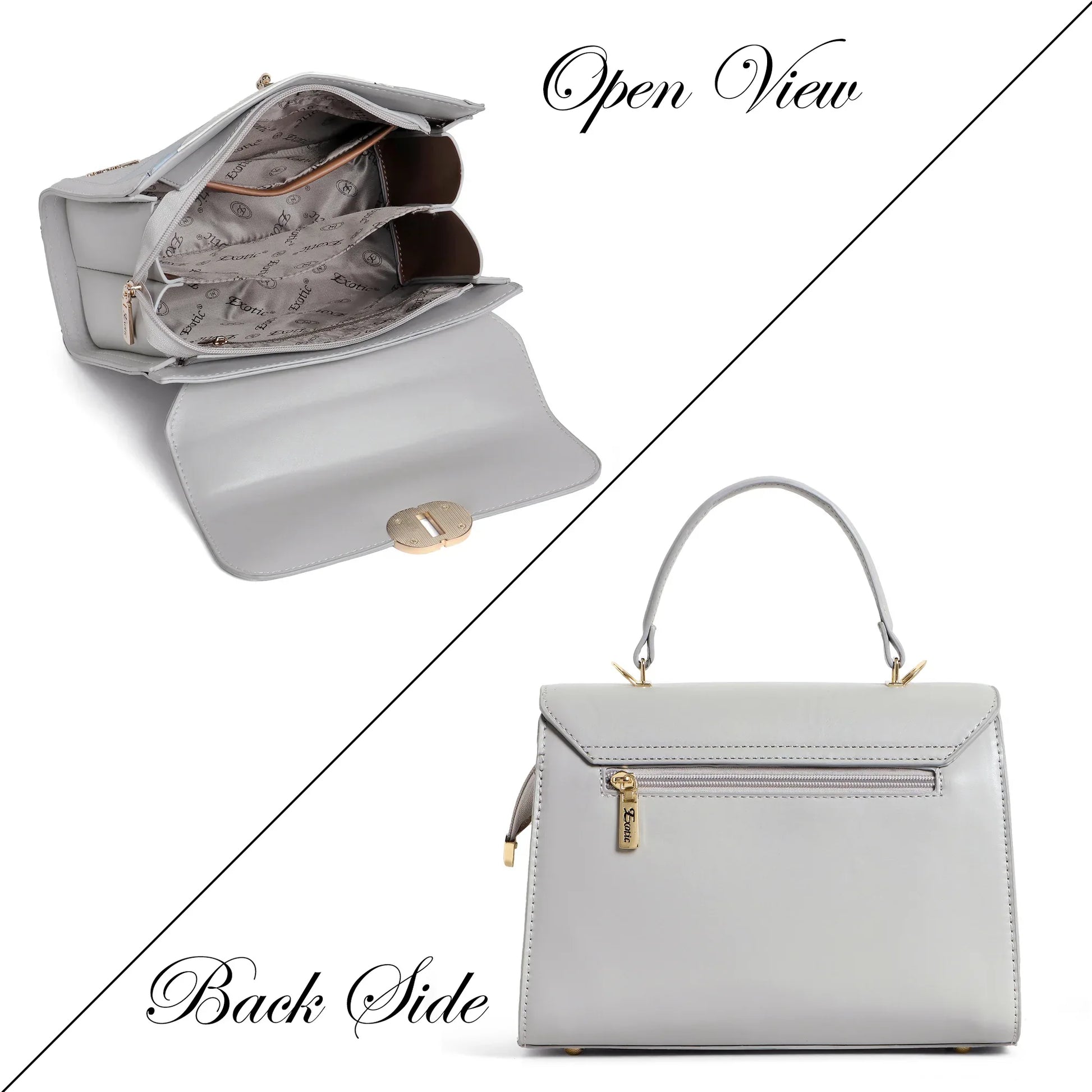 Exotic Elegant Tri-Tone Structured Handbag - exoticstore