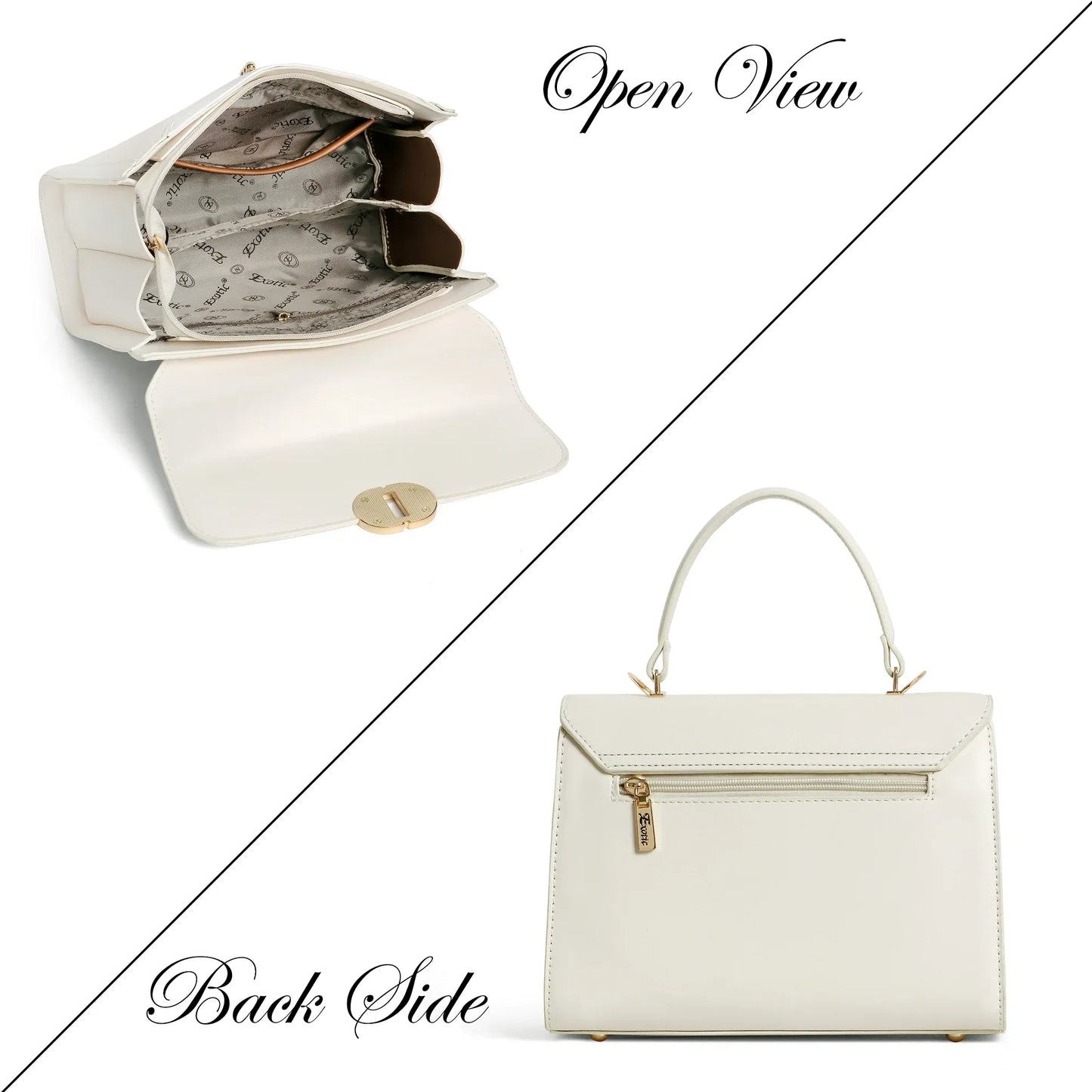 Exotic Elegant Tri-Tone Structured Handbag - exoticstore