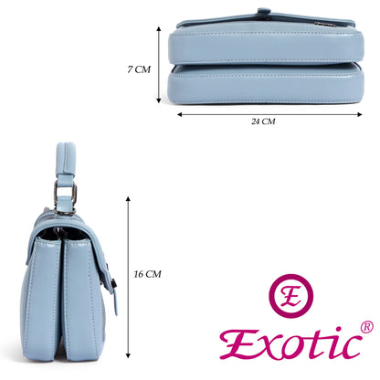 Exotic Denim Textured Cross Body & Handheld Bag