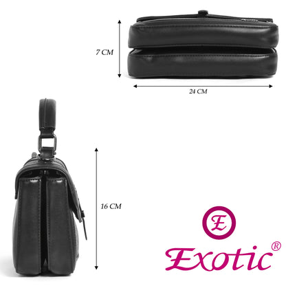 Exotic Denim Textured Cross Body & Handheld Bag