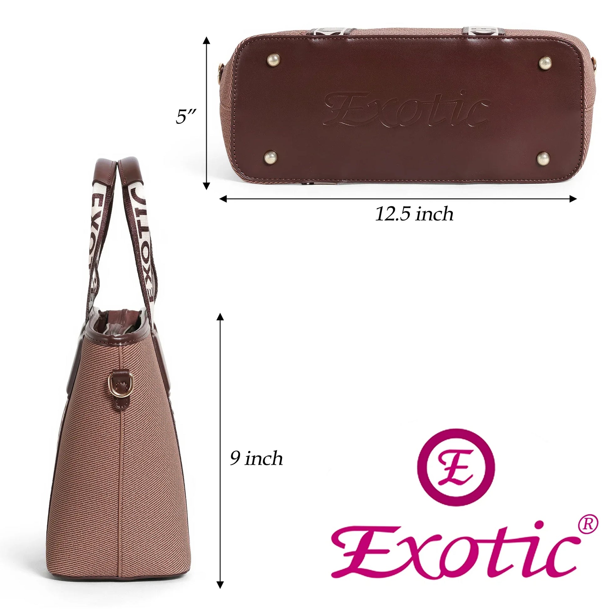 Exotic Premium Logo-Strap Women’s Tote Handbag - exoticstore
