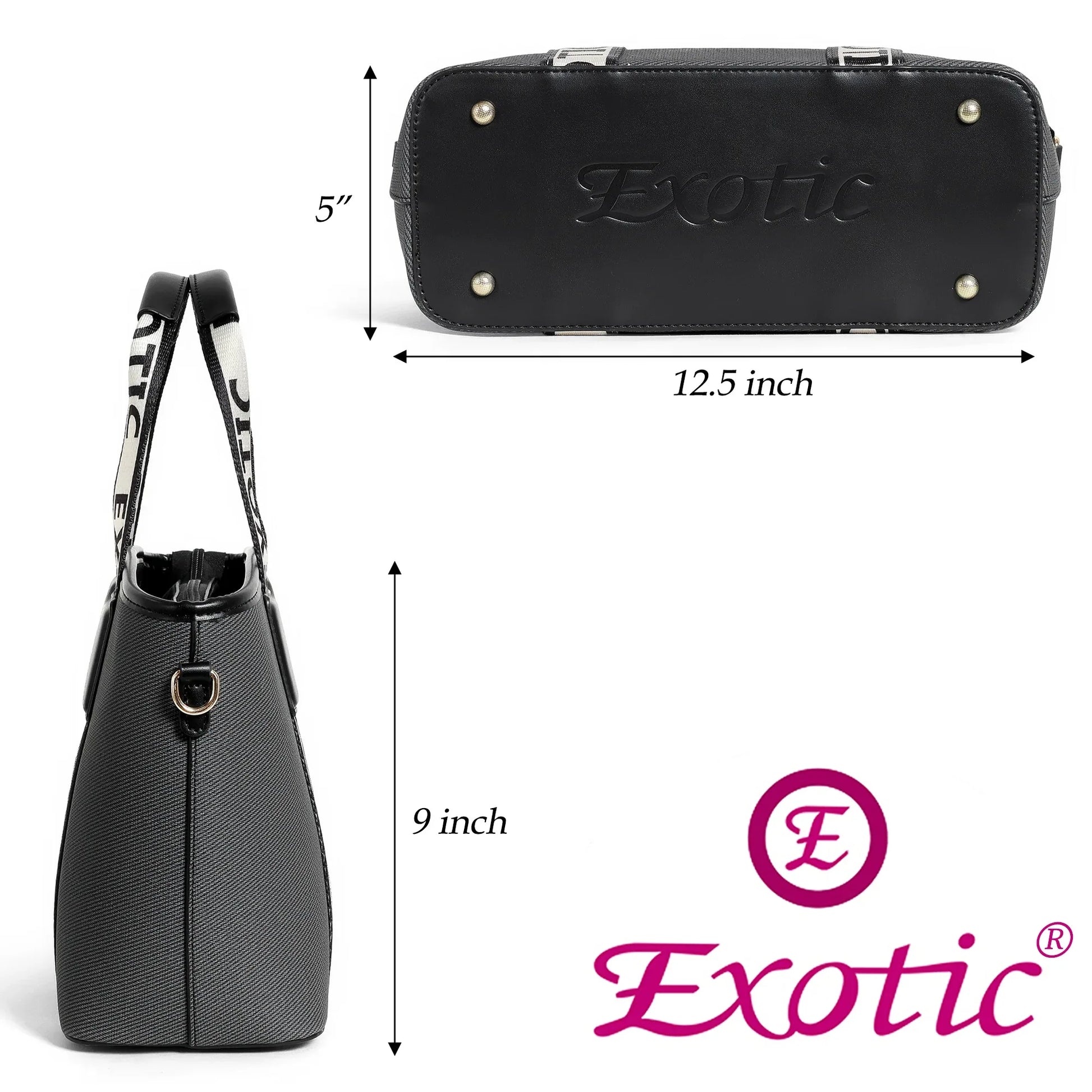 Exotic Premium Logo-Strap Women’s Tote Handbag - exoticstore