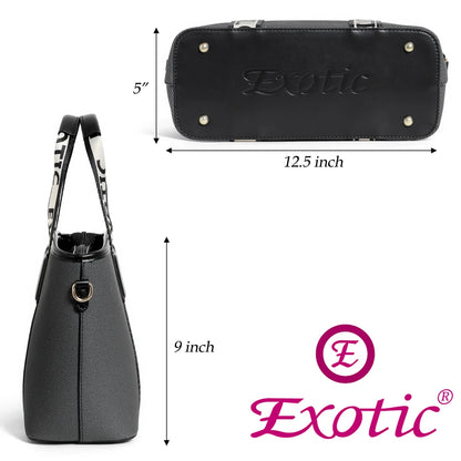 Exotic Premium Logo-Strap Women’s Tote Handbag - exoticstore