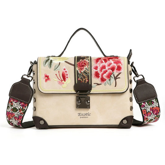 Exotic Embroidery Design Box type Shoulder Sling Bag For Women.