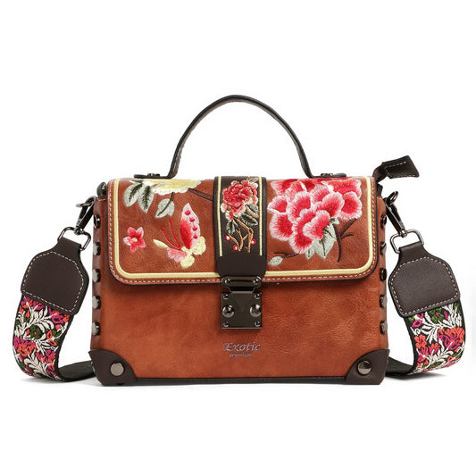 Exotic Embroidery Design Box type Shoulder Sling Bag For Women.