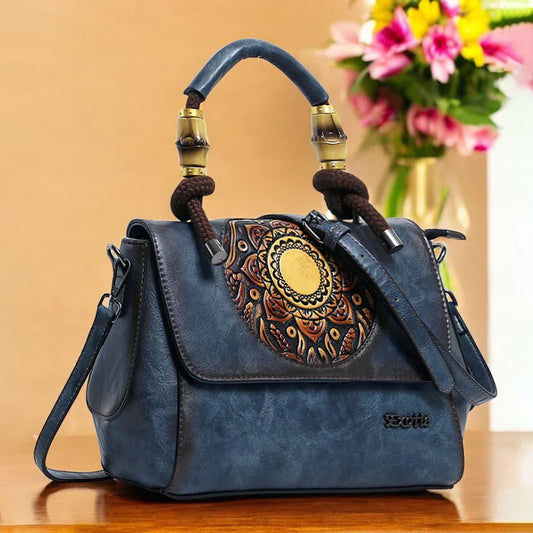 Exotic Satchel Retro Embossed Sling Bag For Women.