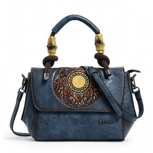Exotic Satchel Retro Embossed Sling Bag For Women.