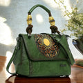 Exotic Satchel Retro Embossed Sling Bag For Women (Brown) - Exotic Satchel Retro Embossed Sling Bag For Women (Green)