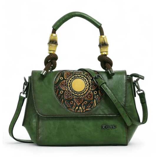Exotic Satchel Retro Embossed Sling Bag For Women.