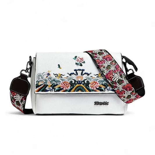 Exotic® Women's Premium Flora Embroidery Flap Sling Bag - exoticstore