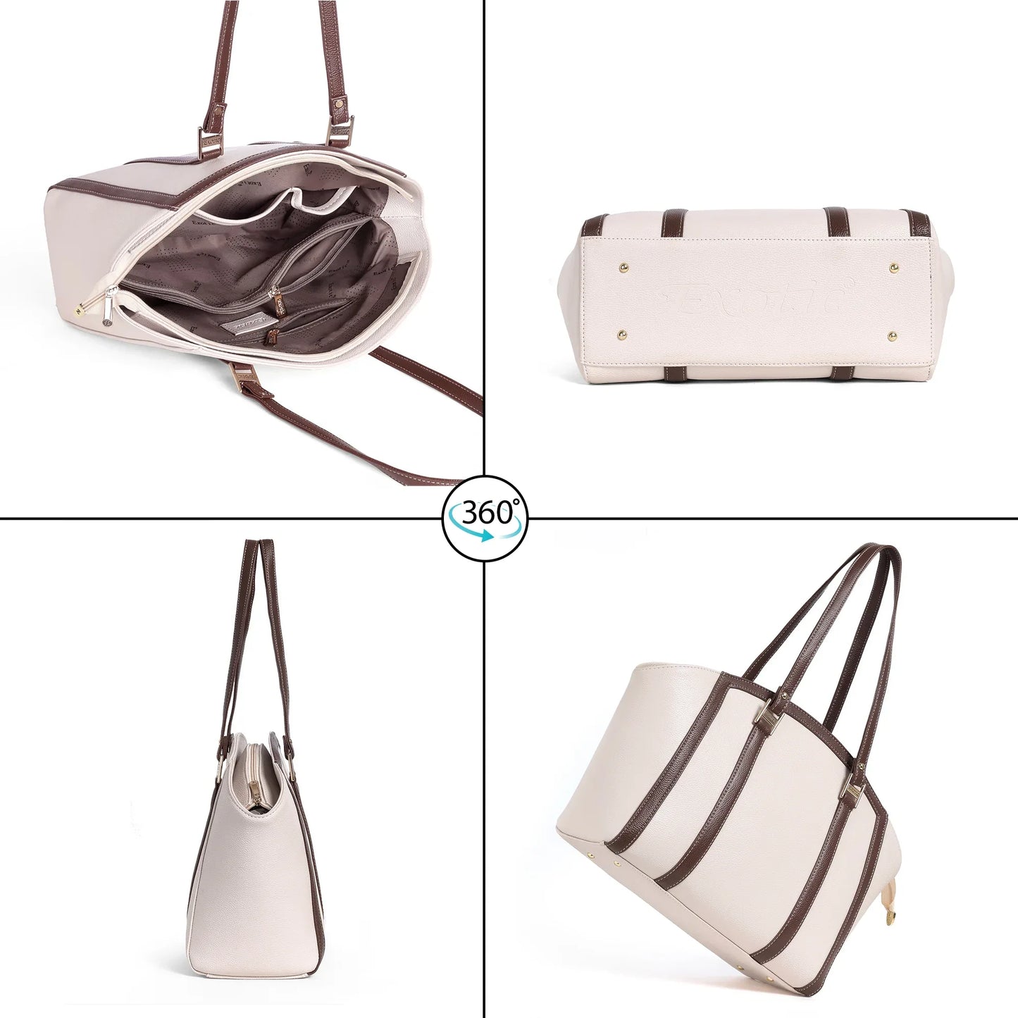 Elegant Dual-Tone Structured Tote Bag - exoticstore