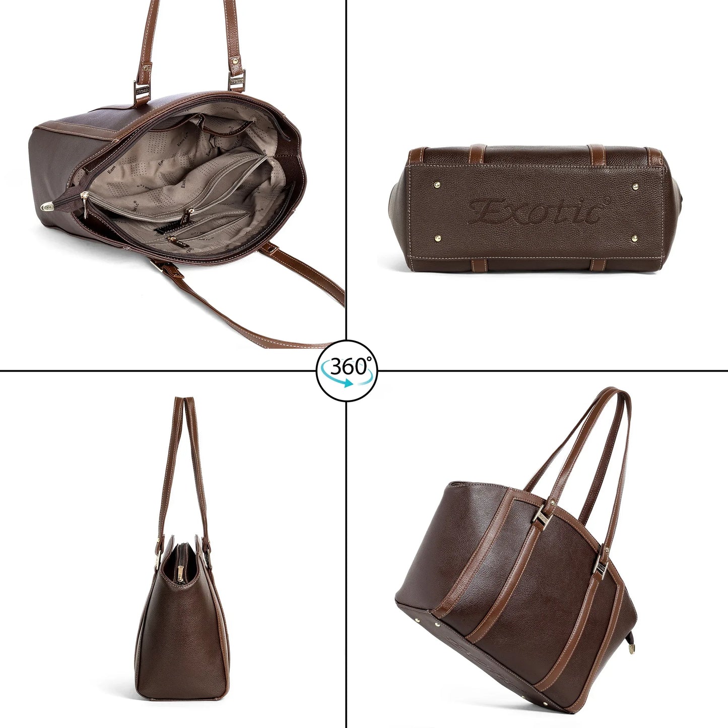 Elegant Dual-Tone Structured Tote Bag - exoticstore