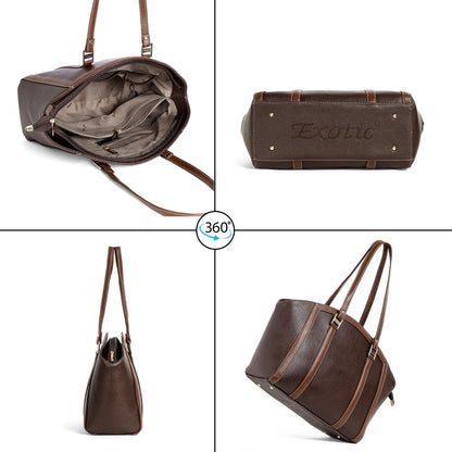 Elegant Dual-Tone Structured Tote Bag - exoticstore