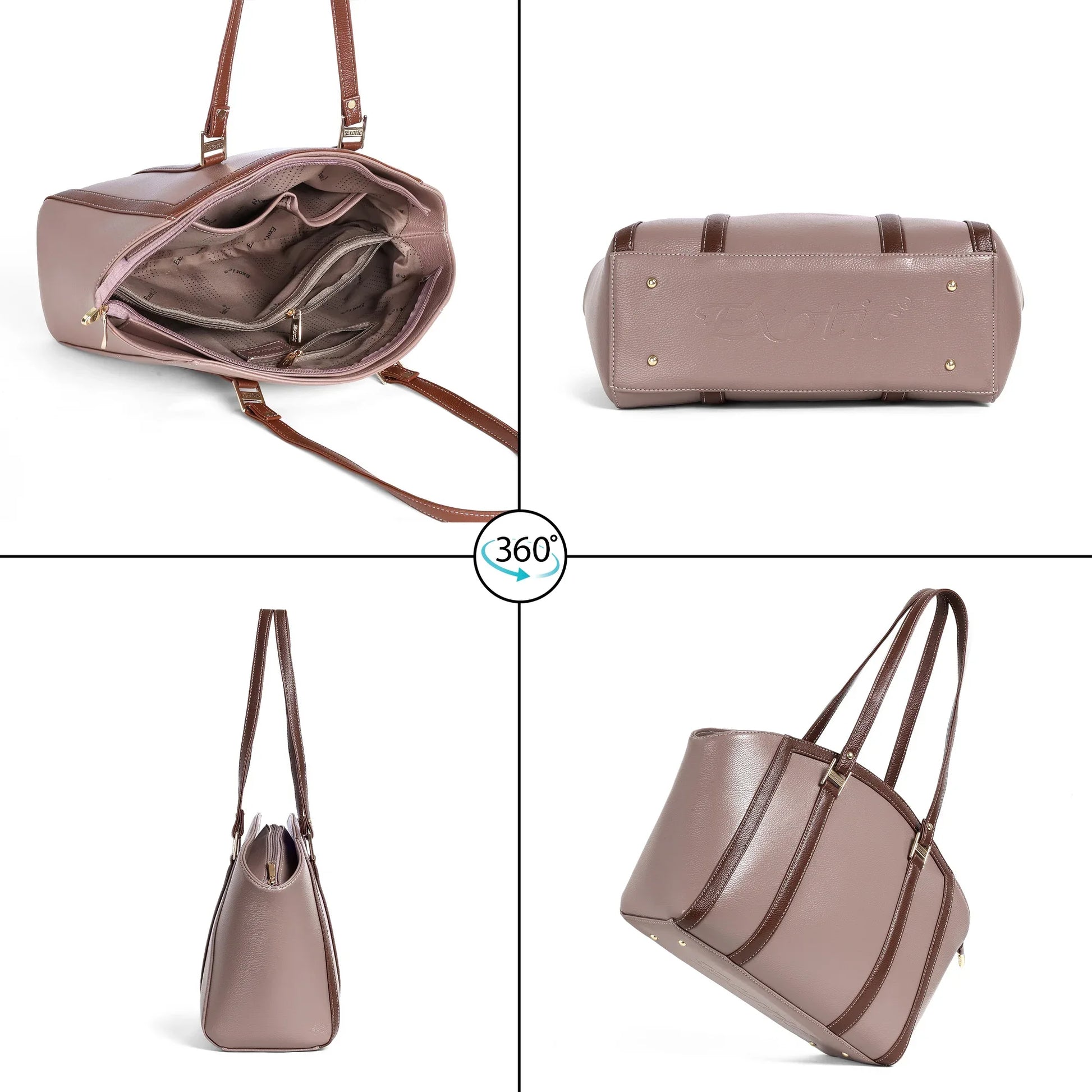 Elegant Dual-Tone Structured Tote Bag - exoticstore