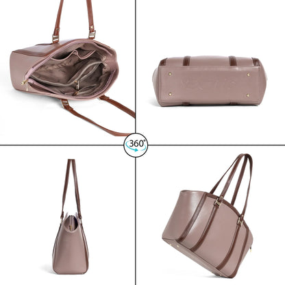 Elegant Dual-Tone Structured Tote Bag - exoticstore