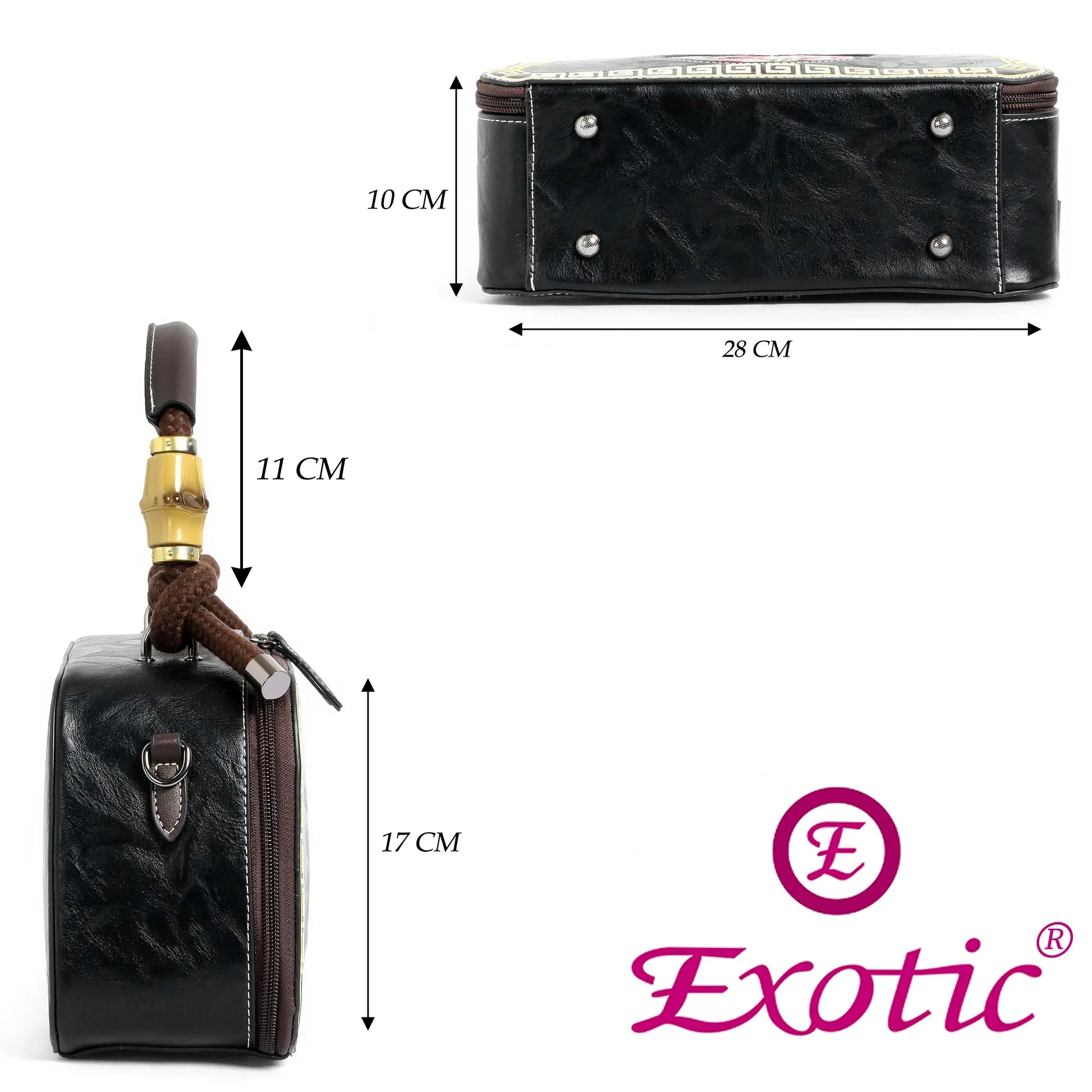 EXOTIC Bloom Embroidered Leather Handbag - exoticstore