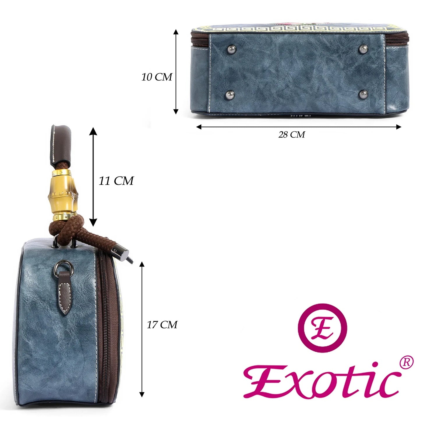 EXOTIC Bloom Embroidered Leather Handbag - exoticstore