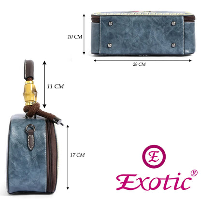 EXOTIC Bloom Embroidered Leather Handbag - exoticstore