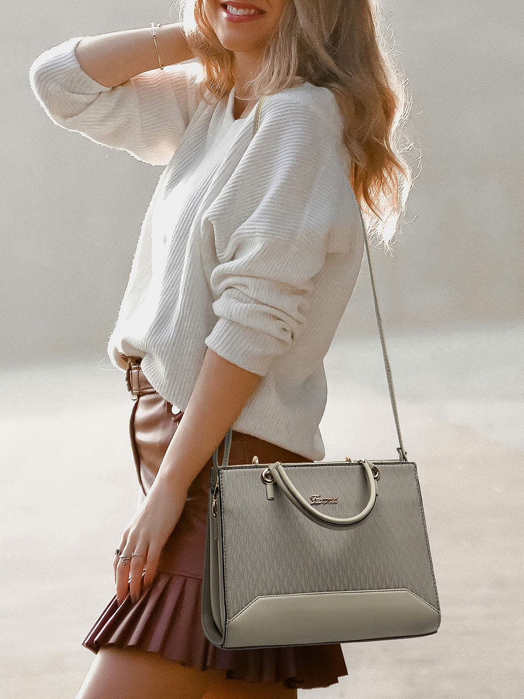 Exotic Elevate Your Stylish Premium Handbag (Off White)